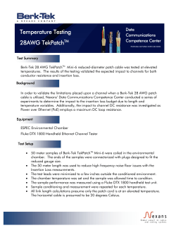 Test Report: Temperature Testing of 28AWG TekPatch - Berk-Tek
