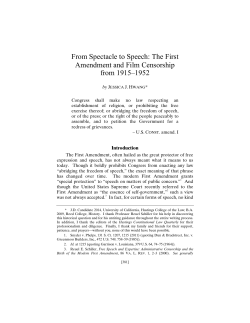 From Spectacle to Speech - Hastings Constitutional Law Quarterly