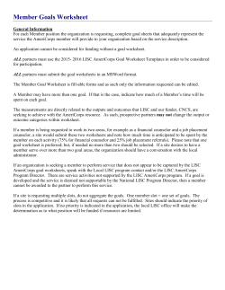 Member Goals Worksheet - Local Initiatives Support Corporation