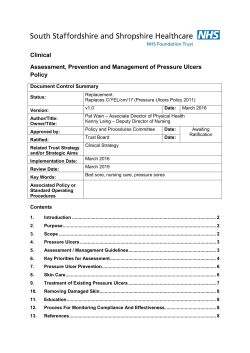 Assessment, Prevention and Management of Pressure Ulcers Policy