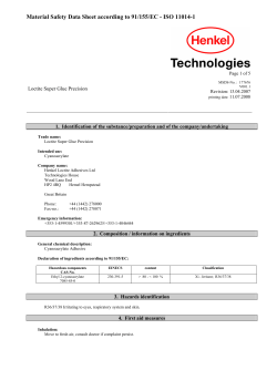 Material Safety Data Sheet according to 91/155/EC - ISO