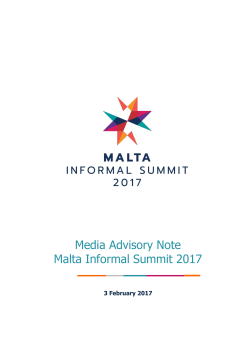 Media Advisory Note Malta Informal Summit 2017