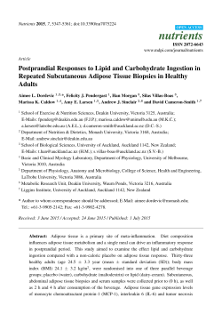 Postprandial Responses to Lipid and Carbohydrate Ingestion in