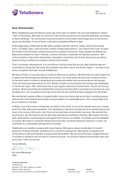 TeliaSonera 10 years