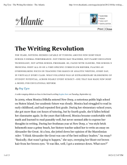 Peg Tyre - The Writing Revolution - The Atlantic