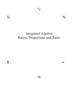Saturday Session 1 Ratios etc