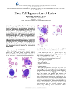 Blood Cell Segmentation &ndash; A Review