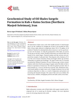 Geochemical Study of Oil Shales Sargelo Formation in Kuh