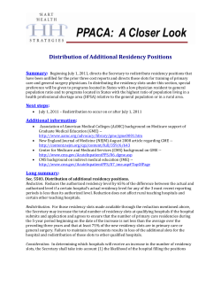 Distribution of Additional Residency Positions
