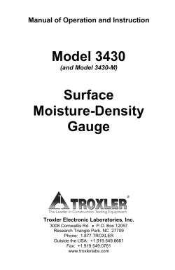 Surface Moisture-Density Gauge - Troxler Electronic Laboratories
