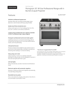 Monogram 30" All Gas Professional Range with 4 Burners (Liquid