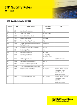 MT103 STP Quality Rules
