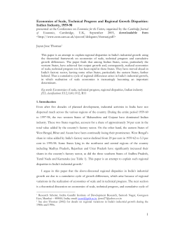 Economies of Scale, Technical Progress and Regional
