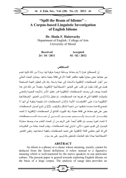 “Spill the Beans of Idioms” – A Corpus-based Linguistic