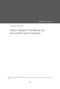 Embryo &ldquo;Adoption&rdquo;? The Rhetoric, the Law, and the Legal