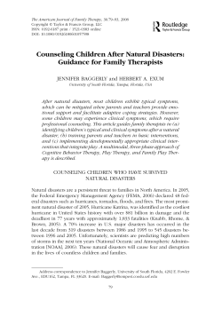 Counseling Children After Natural Disasters