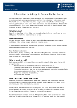 Latex Allergy Information - University of Nottingham
