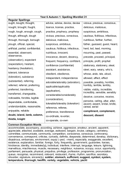 Spelling Wordlist 31 Year 6 Aut 1