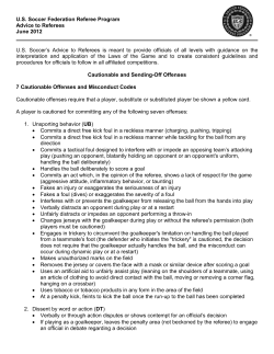 7 + 7 Cautionable and Sending Off Offenses