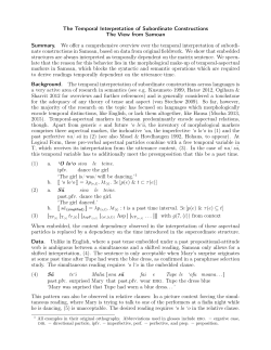 The Temporal Interpretation of Subordinate