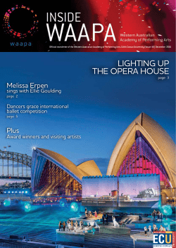 lighting up the opera house - WAAPA