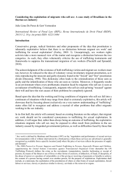Publication: Considering the exploitation of migrants who sell sex: A