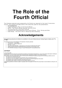 The Role of the Fourth Official