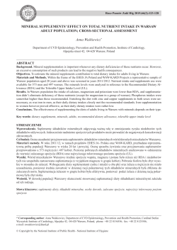 MINERAL SUPPLEMENTS` EFFECT ON TOTAL NUTRIENT INTAKE