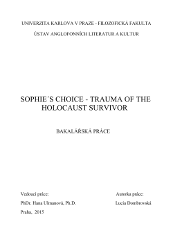 sophie´s choice - trauma of the holocaust survivor