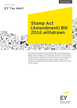 Special Edition Issue 3 (April 2017) - Stamp Act Bill 2016