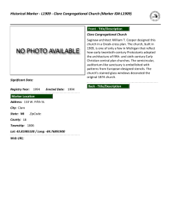 Historical Marker - Clare Congregational Church (Marker ID#:L1909)