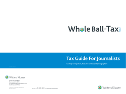 Tax Guide For Journalists