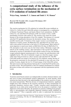 A computational study of the influence of the ceria surface