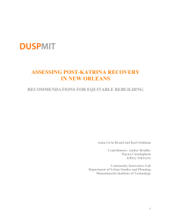 Assessing Post-Katrina Recovery in New Orleans
