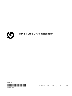 HP Z Turbo Drive installation