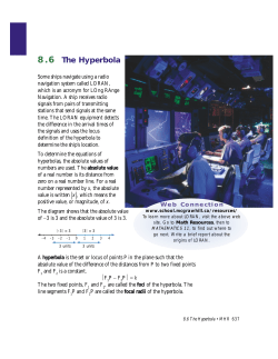 8.6 The Hyperbola