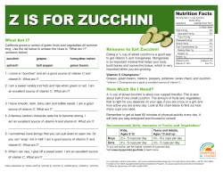 z iS FOR zuCChini - School Nutrition and Fitness