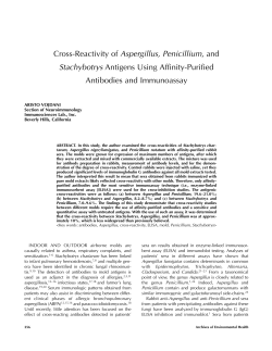Cross-Reactivity of Aspergillus, Penicillium, and - Bio