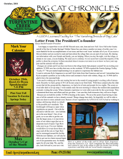 October 2011 - Turpentine Creek Wildlife Refuge