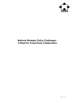 National Strategic Policy Challenges - A Need for Cross