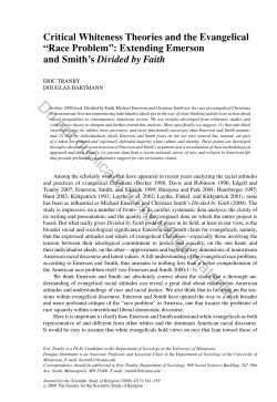 Critical Whiteness Theories and the Evangelical &ldquo;Race Problem
