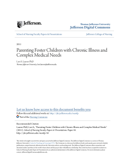 Parenting Foster Children with Chronic Illness and Complex Medical