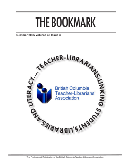 2005 Summer Bookmark - BC Teachers` Federation