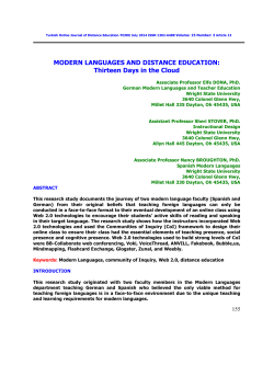 Modern Languages and Distance Education: Thirteen Days