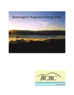 Bennington Regional Energy Plan - Bennington County Regional