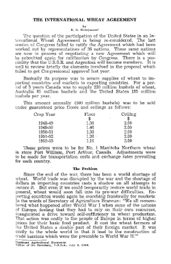 THE INTERNATIONAL WHEAT AGREEMENT by The question of the