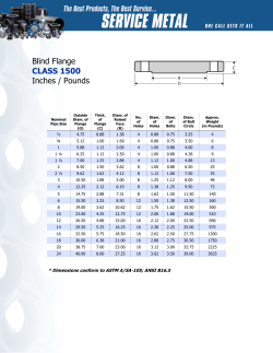 Blind Flange CLASS 1500 Inches / Pounds