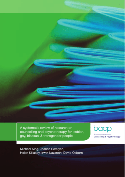 A systematic review of research on counselling and psychotherapy