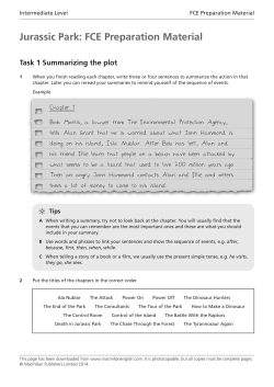 Jurassic Park: FCE Preparation Material