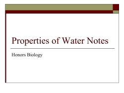 Properties of Water Lecture